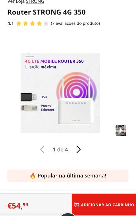 Router novo na caixa com conexão para cartão SIM ,
