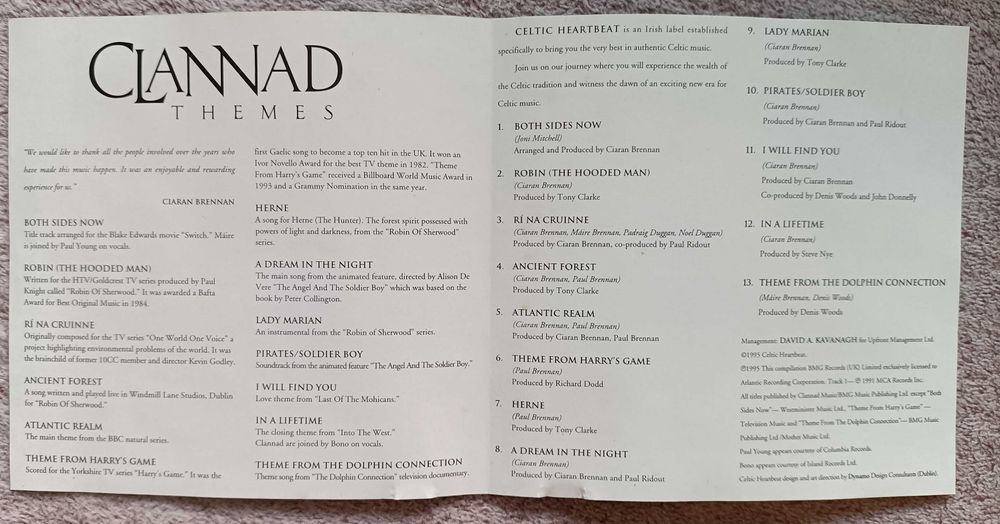 Clannad cd Themes stan bdb printed in usa