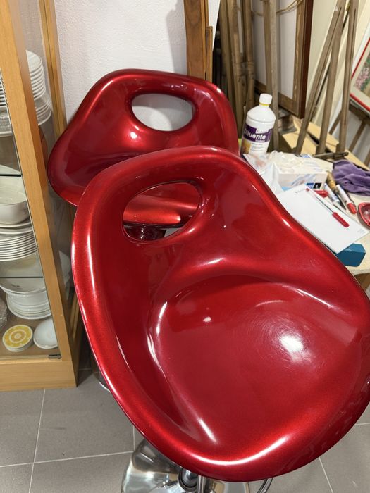 Bancos de bar giratórios com encosto e altura ajustável || Anos 80