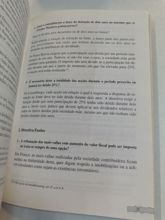 O efeito directo das directivas comunitárias em matéria fiscal