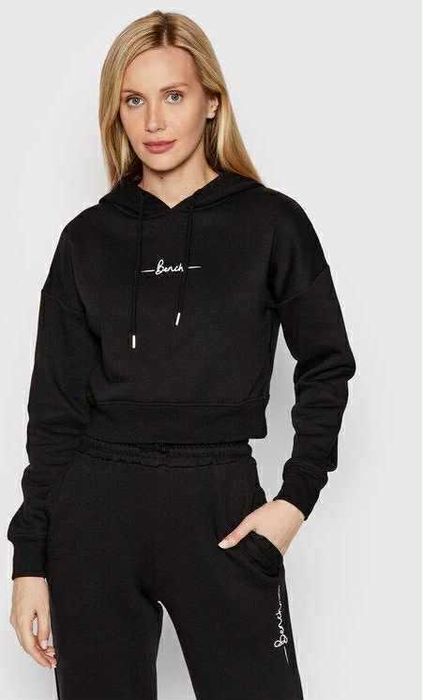 Bluza damska Bench z kapturem krótka czarna rozmiar M