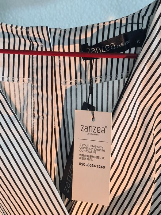 Camisa senhora riscas preto branco Zanzea S