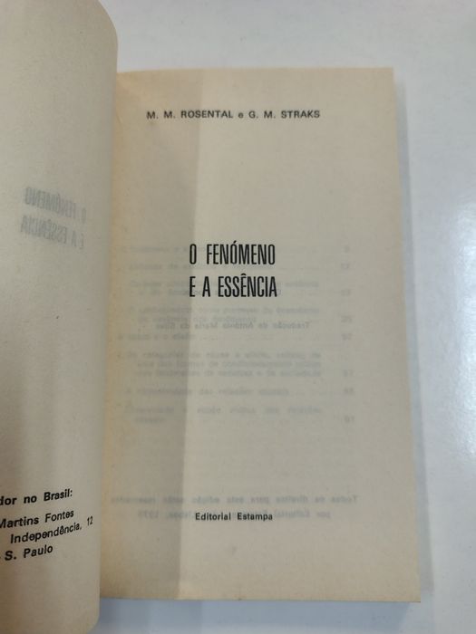 O fenómeno e a essência, de M. M. Rosental e G. M. Straks