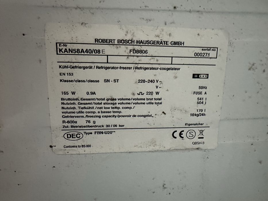 Холодильник Bosch KAN58A40/08 — на ремонт або запчастини