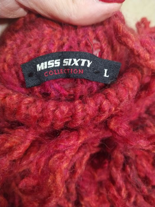 Kamizelka Miss Sixty L bezrękawnik czerwony wełna wool