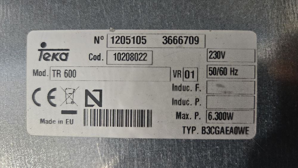 Placa vitrocerâmica Teka TR 600