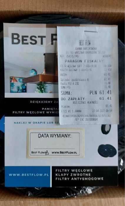 Filtr węglowy do okapu z turbiną (320m³, 450m³)