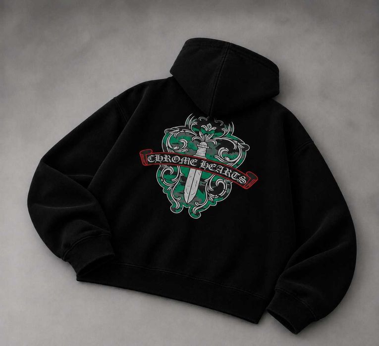 Зіпка Хром Хартс* Chrome Hearts Ornate Dagger Crest Zip Hoodie* XS-2XL