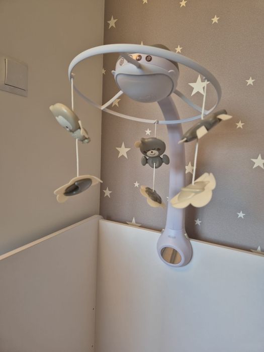 Łózeczko kombi komoda biurko Mokko Alda snow materac karuzela