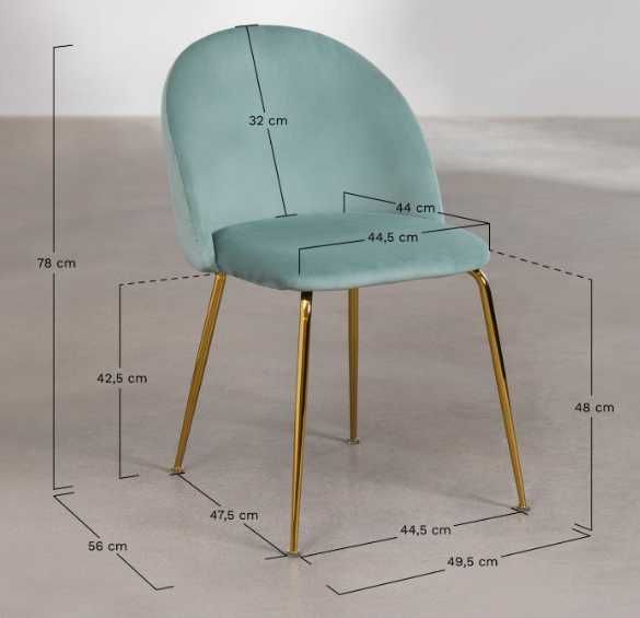 Cadeira Verde Veludo - NOVO