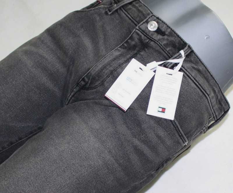 Damskie jeansy Tommy Hilfiger Como - Skinny szare nowe oryg. - W33/L30