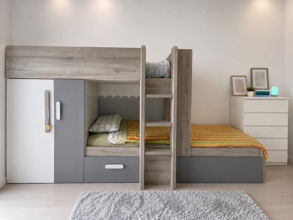 Beliche infantil com arrumação – 2 camas 90x190 cm