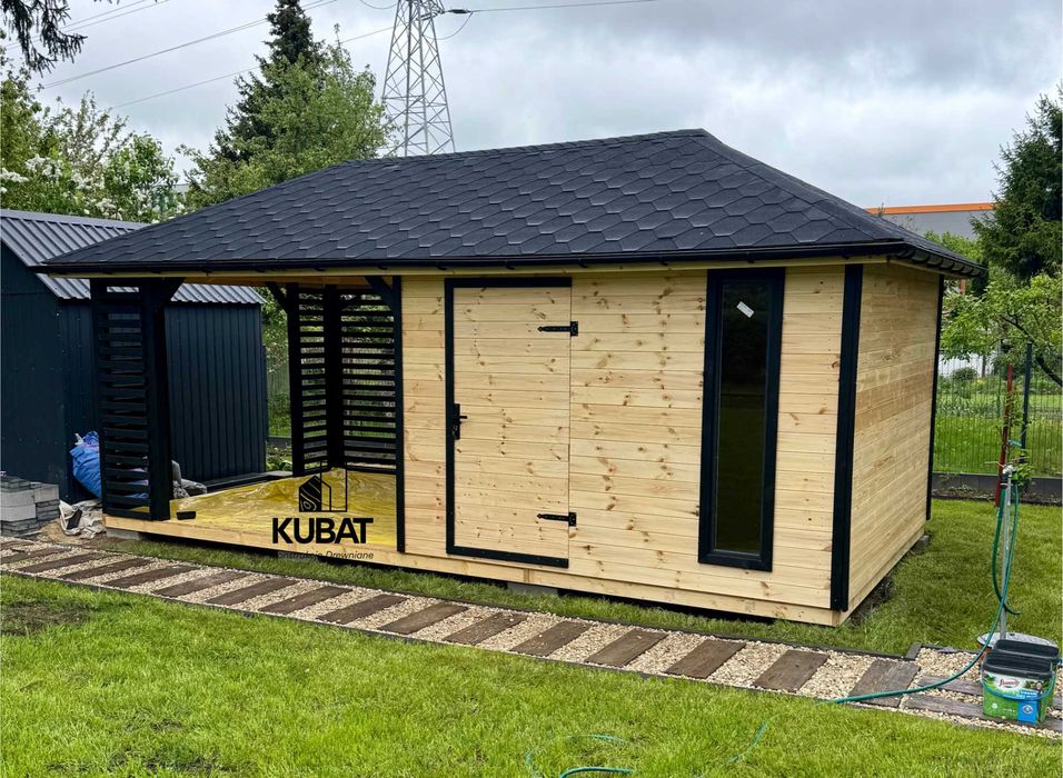 Domek ogrodowy z altana 3x6 | domek narzedziowy z altanka | drewniany domek | altanki