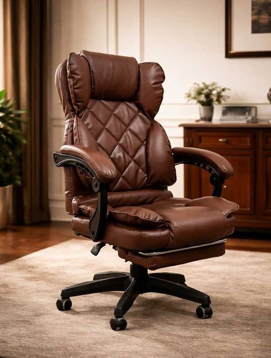 Fotel Biurowy Obrotowy Mission MS12 Ciemny Brąz