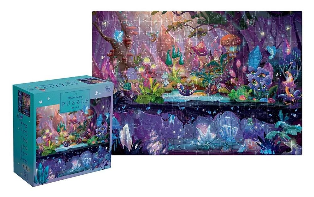 Puzzle 500 Metallic Fantasy Magic Forest pudełko,