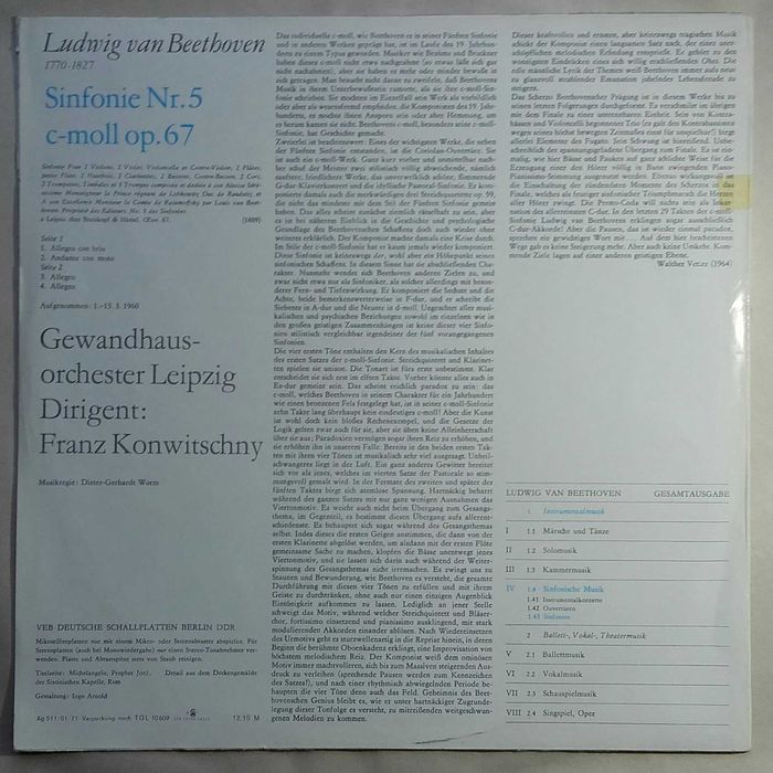 Beethoven Symfonia Nr 5 c-moll op. 67 winyl