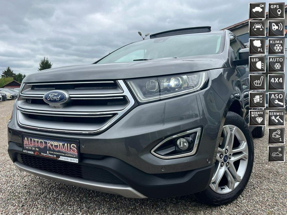 Ford Edge 2.0d*180PS*1Właś*Kamery*Asyst*Navi*Panorama*Keyless*Led*AWD*Opłacony