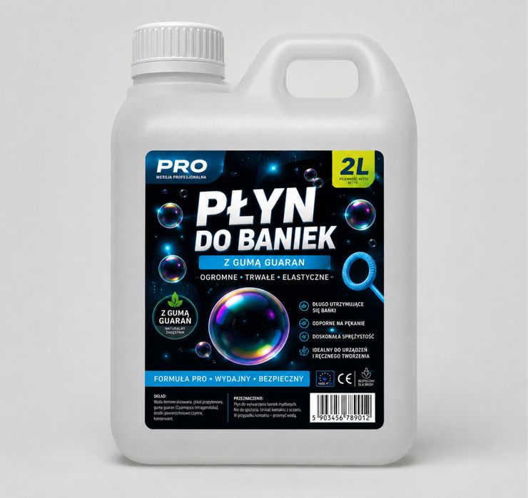 PŁYN DO BANIEK PRO 2L Z GUMĄ GUARAN – OGROMNE I TRWAŁE BAŃKI