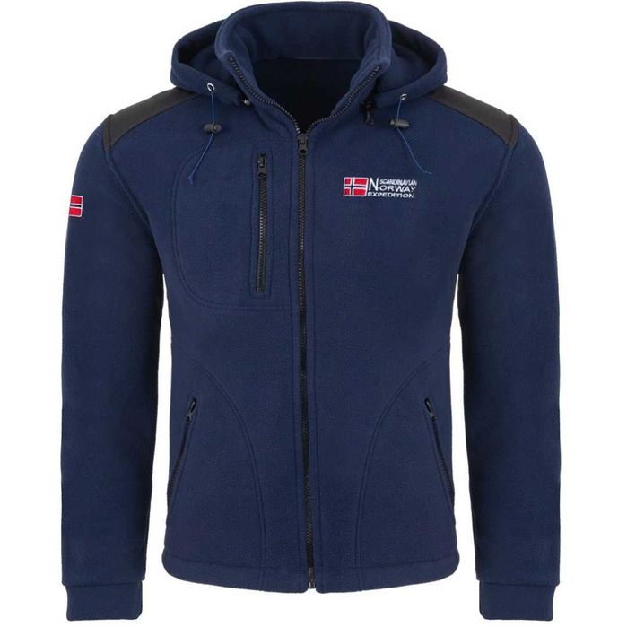 Męski ciepły polar granatowy + wzmocnienia odpinany kaptur "  NORWAY