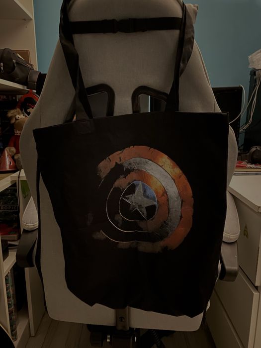 Nowa czarna bawełniana torba Kapitan Ameryka