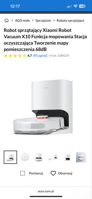 Robot sprzatajacy Xiaomi Vacuum x10 z funkcja mopowania