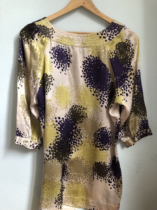 Malarska bluzka atłasowo wiosenno-letnia Betty Jackson Black r. 44