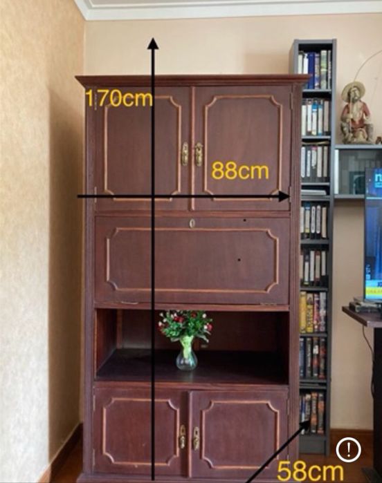 Movel bar/TV em mogno maciço negocisvel