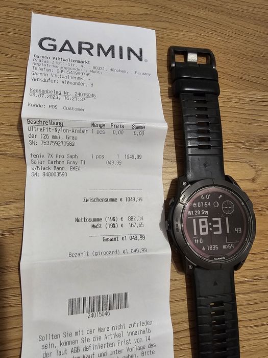 Garmin Fenix 7X Pro Sapphire Solar