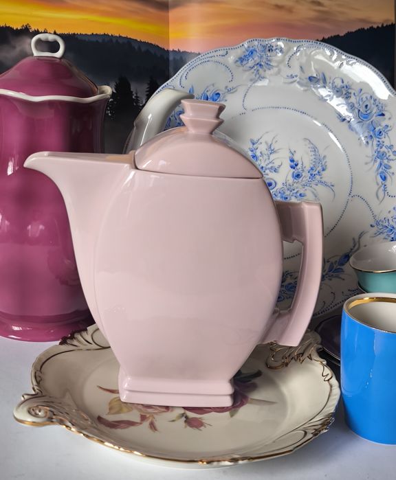 Dzbanek płaski  Ćmielów  B. Wendorf piękna stara porcelana destrukt