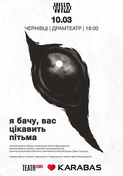 Квиток на виставу Я бачу вас цікавить пітьма у Чернівцях