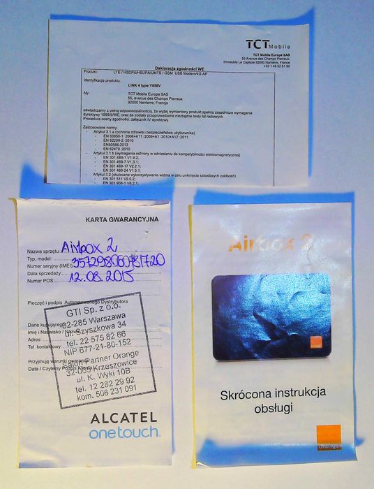 Router LTE, Airbox 2, dedykowany dla sieci Orange. Sprawny