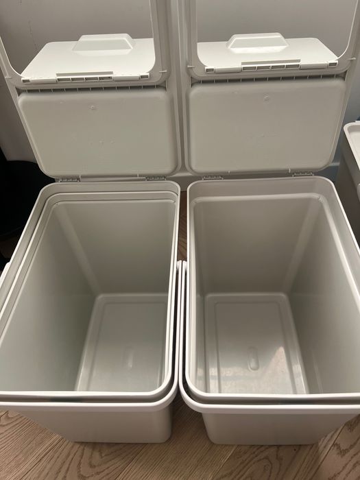 Hallbar kosze z pokrywką 22 l Ikea jasnoszary