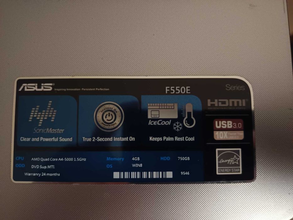 Portatil Asus F550E