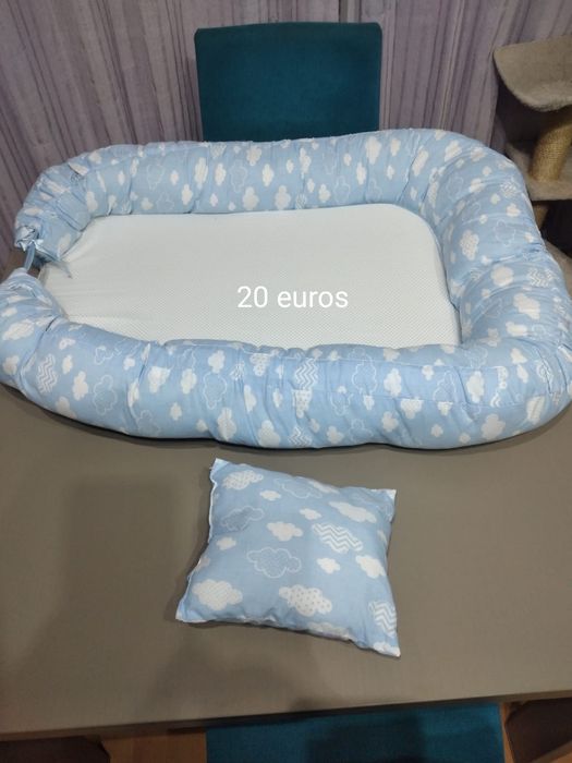 Ninho de bebe em tecido e almofada