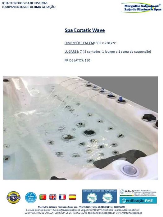 Spa jacuzzi 7 lugares de luxo - Mergulho Salgado Piscinas e Spas