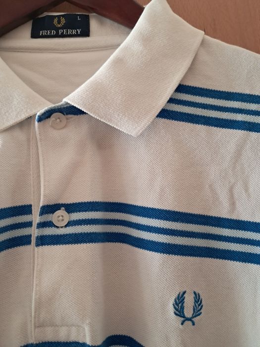 Pólo branca e azul Fred Perry L