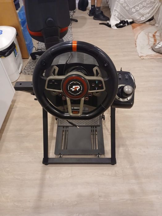 Kit completo volante + pedais + manete de 6 mudanças +suporte para volante