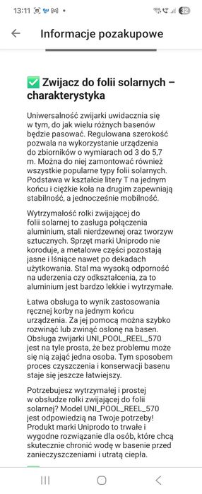Rolka z folią basenową 500 mic 6.9x3.3 mb