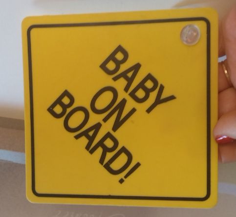 авто табличка baby on board в авто ребенок в машине на присоске 12.5см