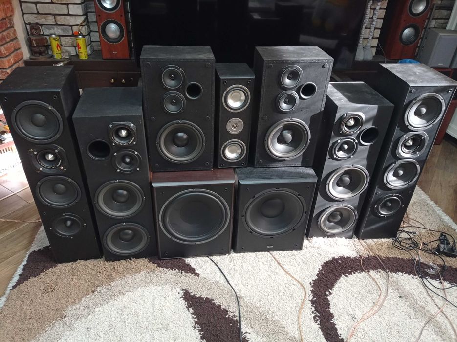 Kolumny podłogowe Magnat system 7.1 przerobione plus Subwoofer Supreme 301A zestaw