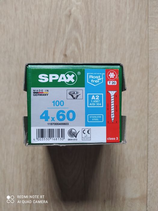 Wkręty Spax 4x60 Stal A2 Op. 100 szt.