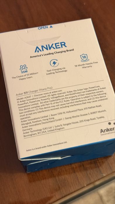 Mini Carregador Anker 511 Nano Pro 20w (Selado, Novo)