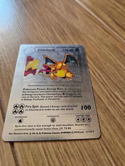 Carta Pokemon Charizard 04/102, 1995