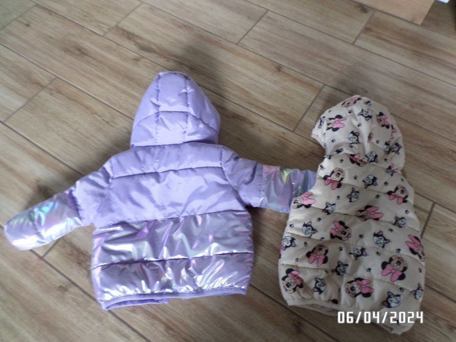 firmowa kurtka+ kamizelka dla dziewczynki-68cm