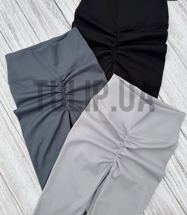 Зимові утеплені. Лосіни з Push ap, пуш ефект в рубчик, висока посадка