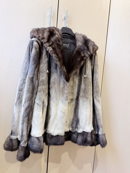 Шуба норкова з капюшоном