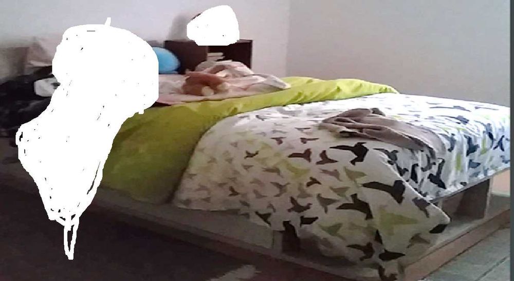Cama juvenil (+colchão) com arrumação e secretária