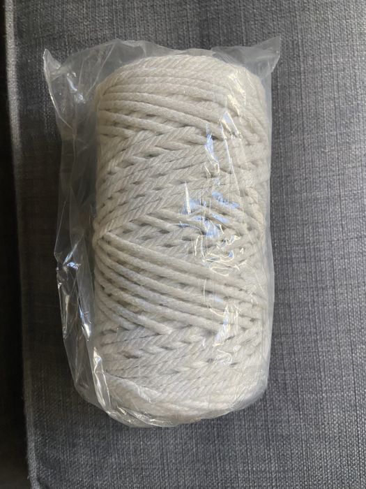 5 bobinas/ 400 metros de fio de algodāo de macramé (4mm espessurra)