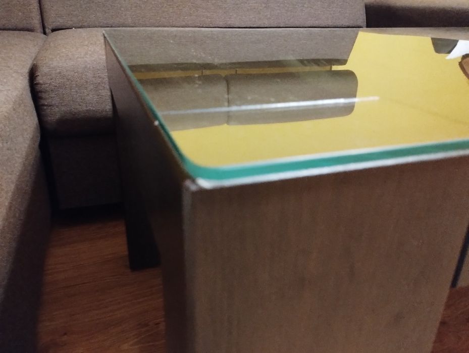 Ława brąz z szybą