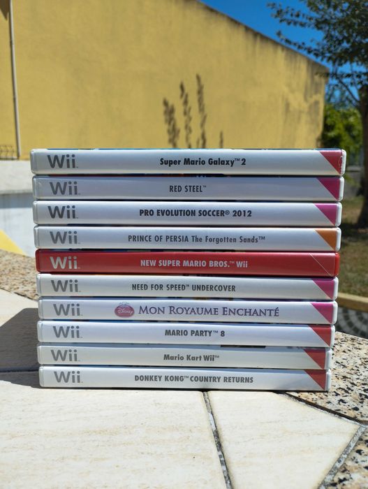 Lote Jogos Nintendo Wii Originais (Mario Kart / Mario Galaxy 2 / Mario Party 8)